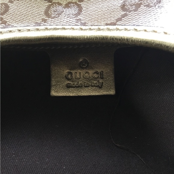 Gucci Gold and Brown Monogram Shoulder Bag shiny glaze 100% authentic - Picture 8 of 9